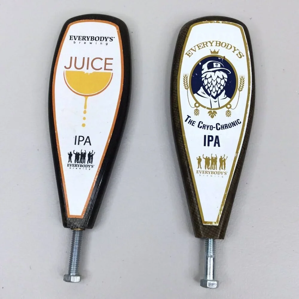 Lot of 2 Beer Tap Handles Everybodys Brewing Foggy Goggles Local Logger Hazy IPA